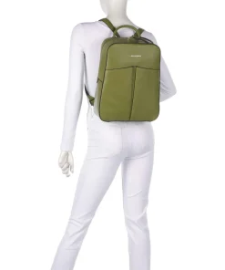 Ashley Rucksack 14″ fein genarbtes Rindsleder olivgrün