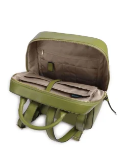 Ashley Rucksack 14″ fein genarbtes Rindsleder olivgrün