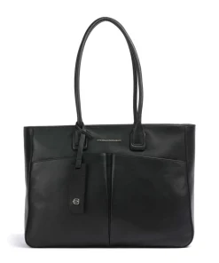 Ashley Shopper 15″ fein genarbtes Rindsleder schwarz