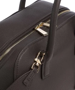 Ashton Medium Handtasche genarbtes Rindsleder dunkelbraun