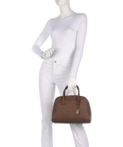 Ashton Medium Handtasche genarbtes Rindsleder dunkelbraun