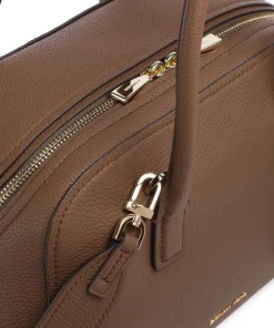 Ashton Medium Handtasche genarbtes Rindsleder dunkelbraun