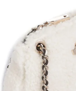 Aslia Shearling Schultertasche Kunstfell weiß