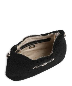 Aslia Shearling Schultertasche Kunstfell schwarz