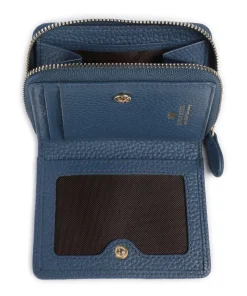 Asti Geldbörse genarbtes Leder blaugrau