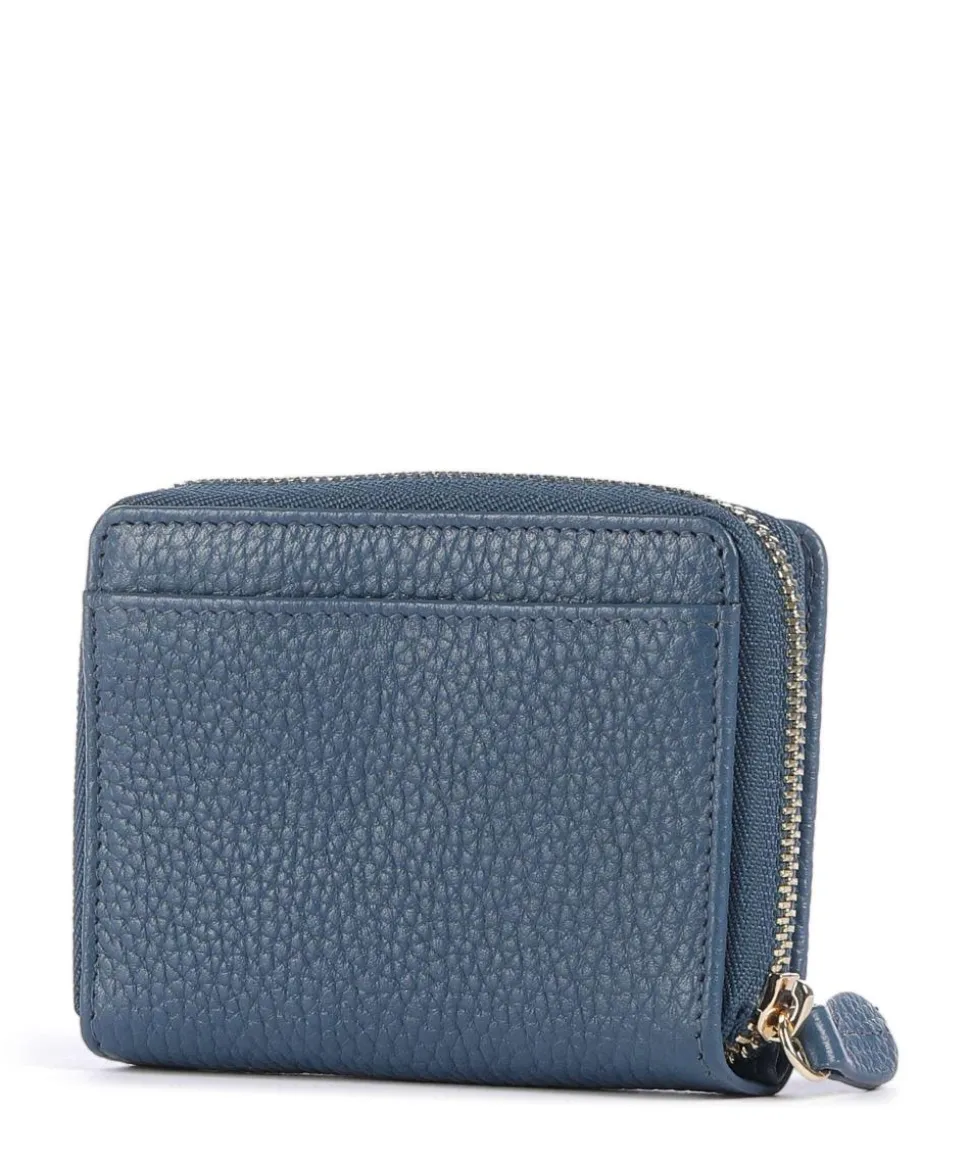 Asti Geldbörse genarbtes Leder blaugrau