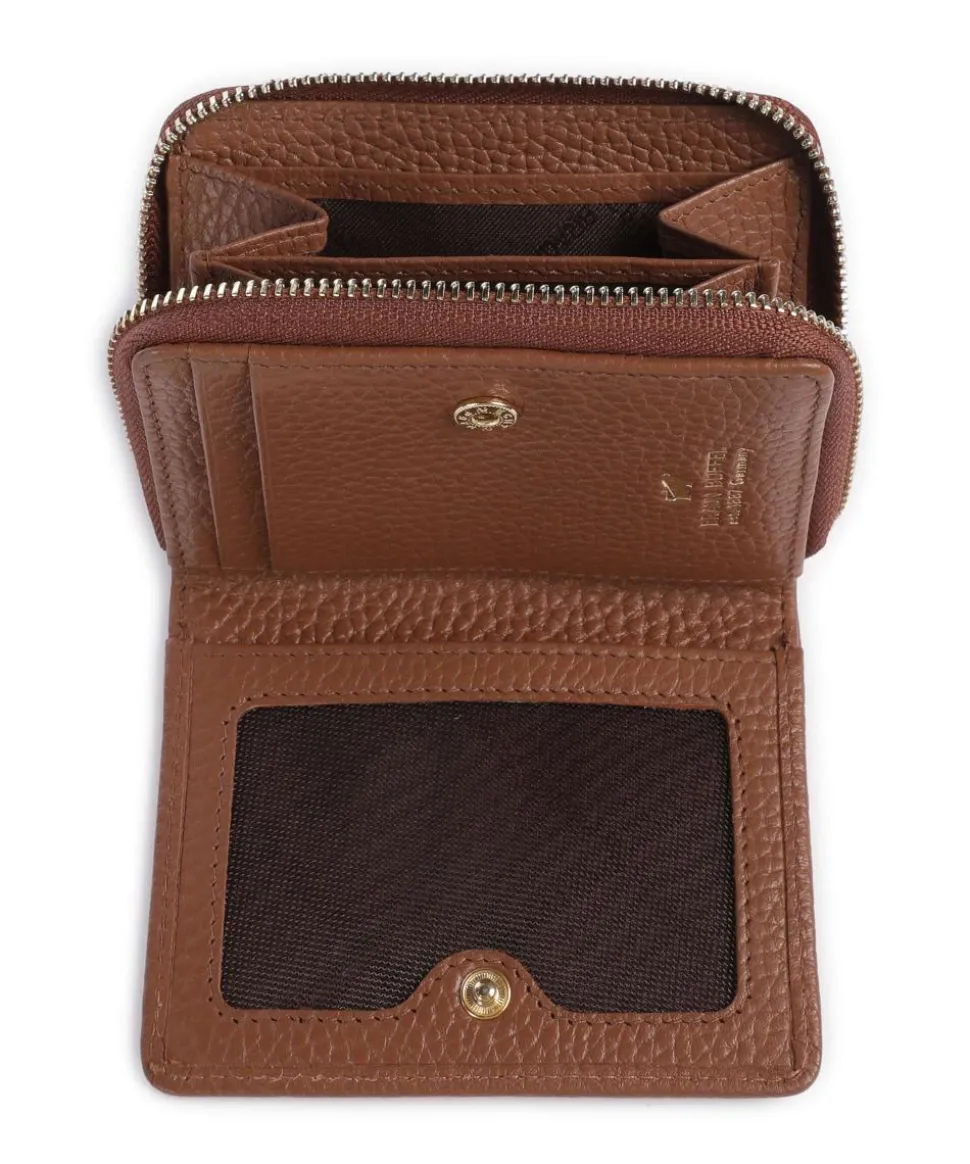 Asti Geldbörse genarbtes Leder braun