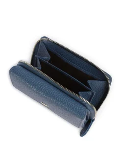 Asti Geldbörse genarbtes Rindsleder blaugrau