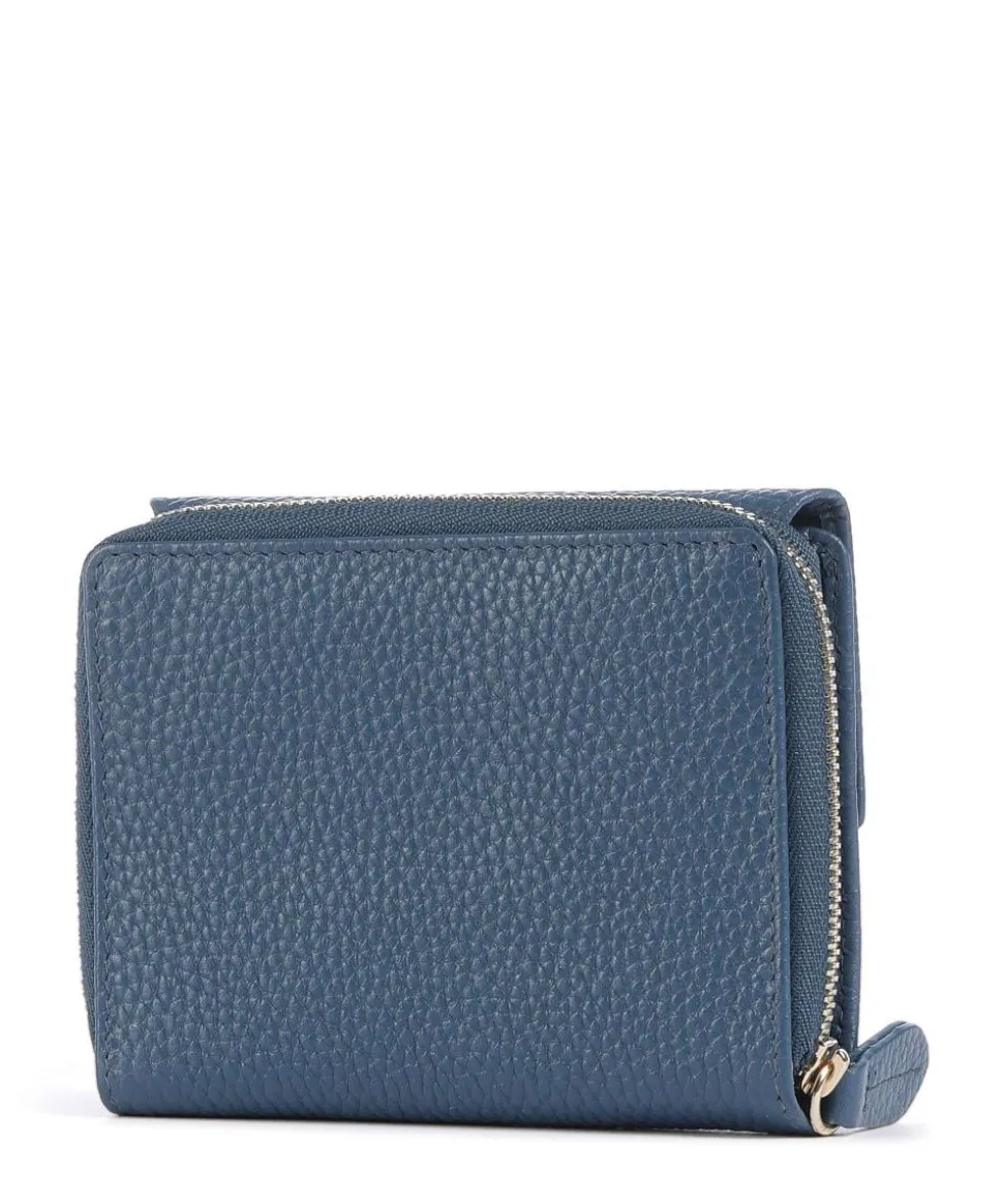 Asti Geldbörse genarbtes Rindsleder blaugrau