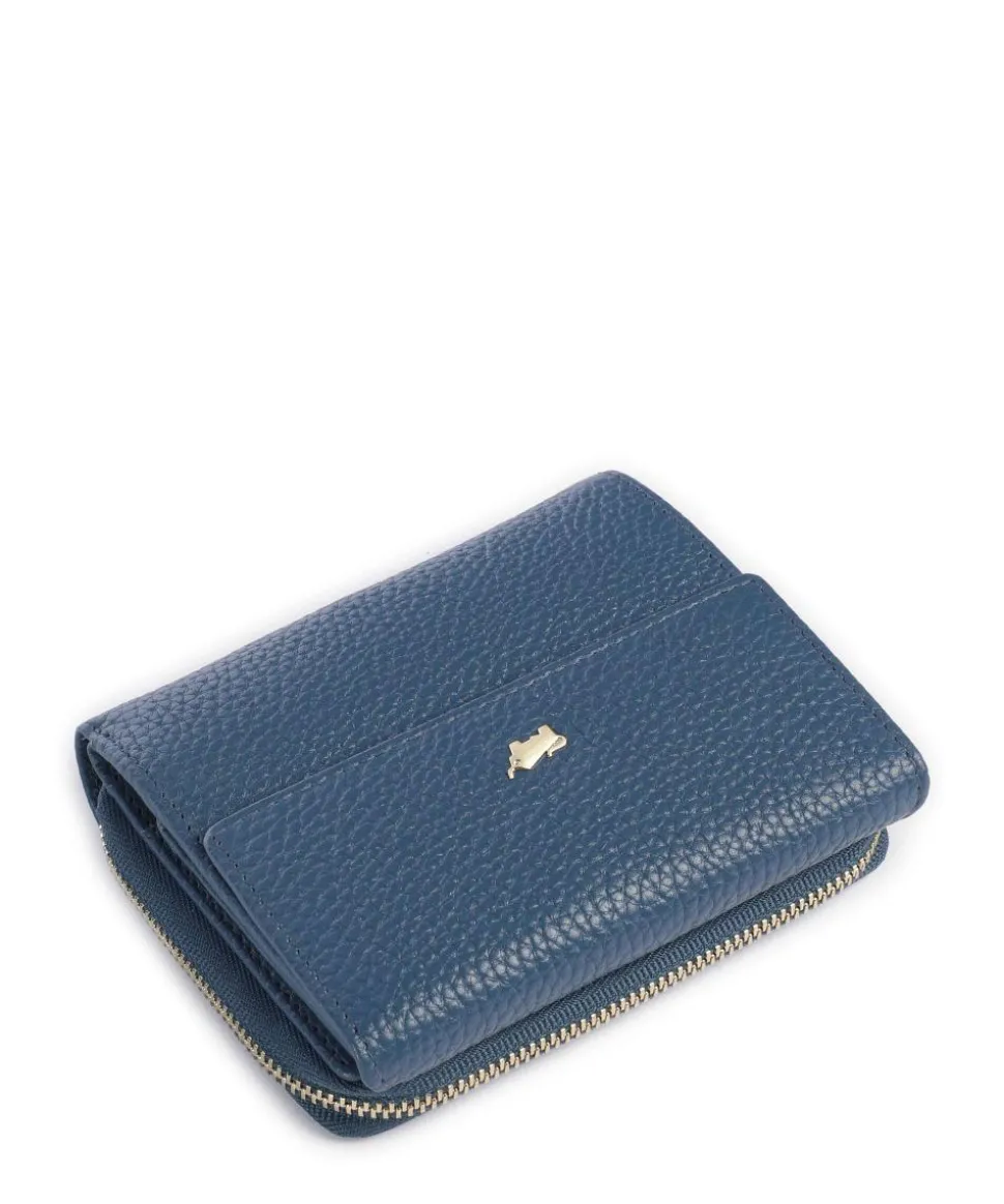 Asti Geldbörse genarbtes Rindsleder blaugrau