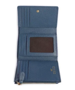 Asti Geldbörse genarbtes Rindsleder blaugrau