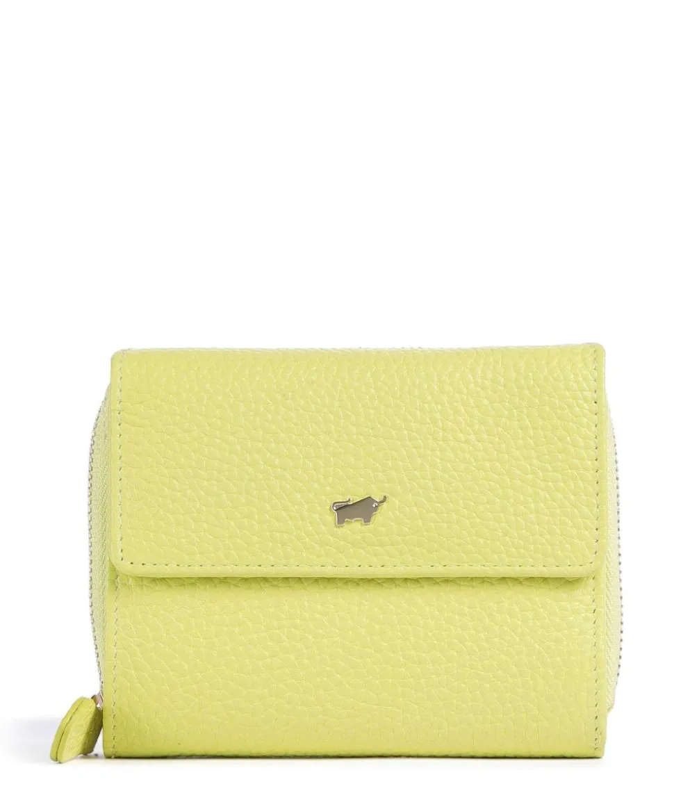 Asti Geldbörse genarbtes Rindsleder gelbgrün