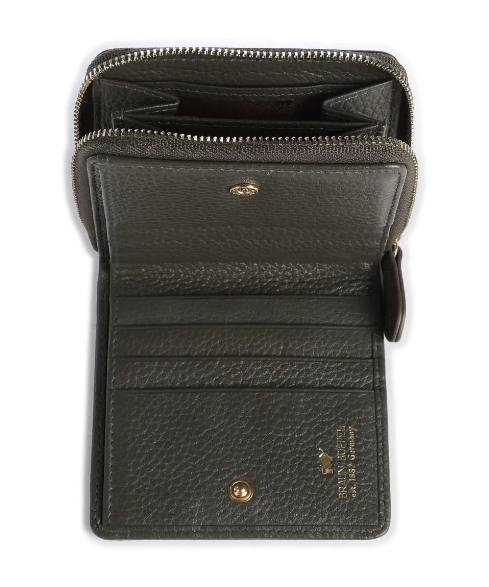 Asti RFID Geldbörse genarbtes Rindsleder dunkelgrün