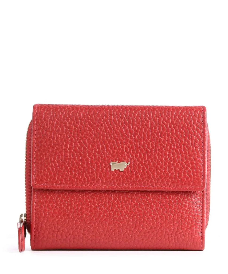 Asti RFID Geldbörse genarbtes Rindsleder rot