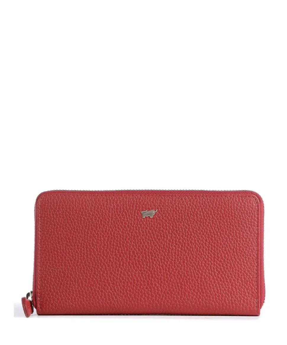 Asti RFID Geldbörse genarbtes Rindsleder rot