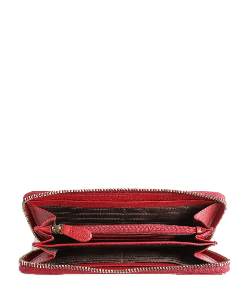 Asti RFID Geldbörse genarbtes Rindsleder rot