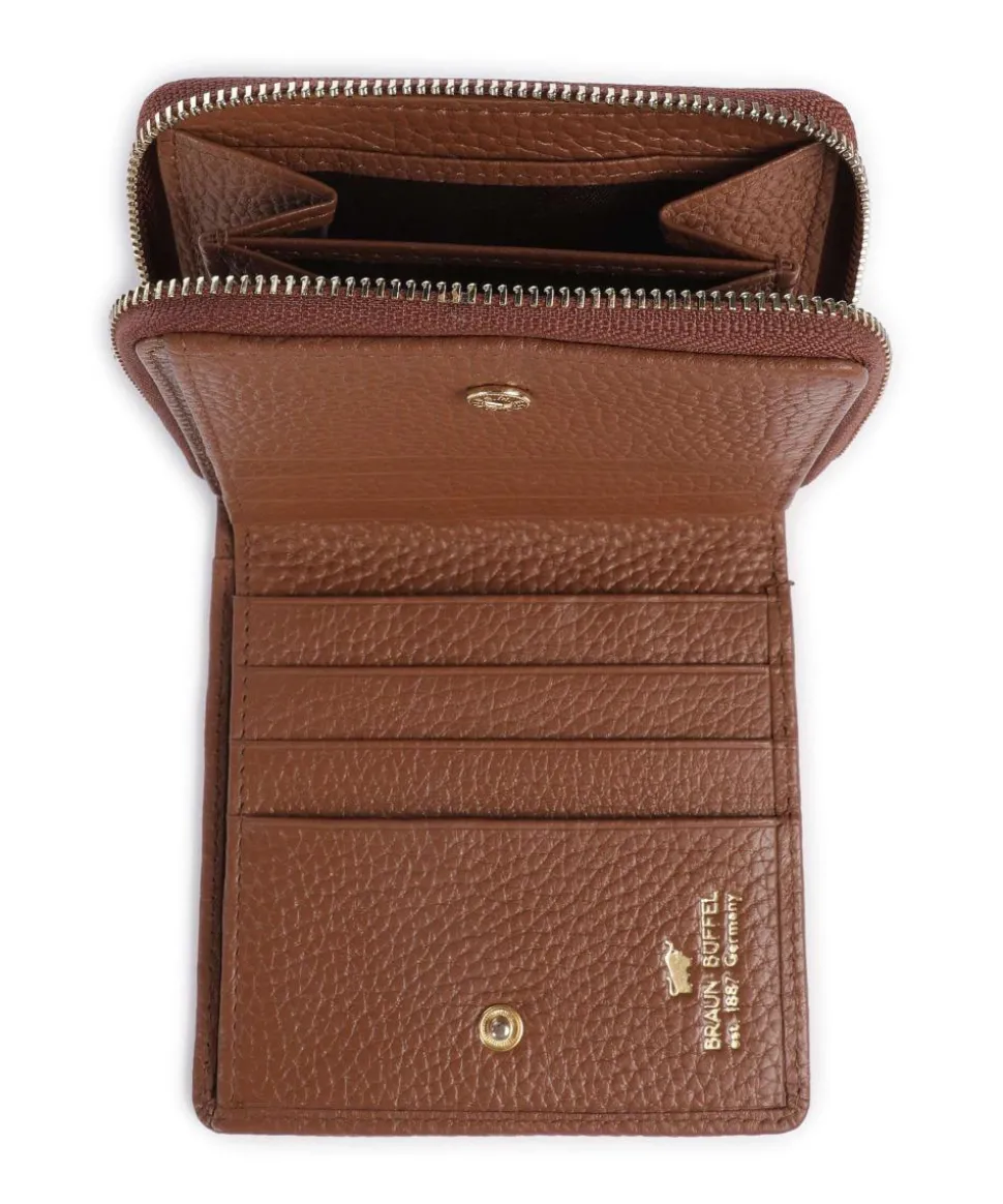 Asti RFID Geldbörse genarbtes Rindsleder braun