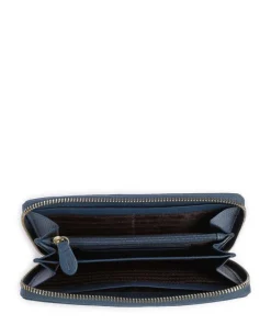 Asti RFID Geldbörse genarbtes Rindsleder blaugrau