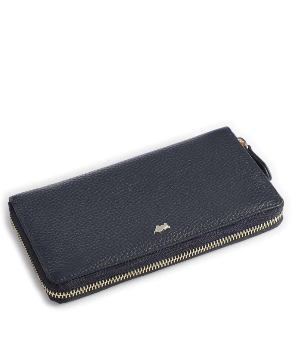 Asti RFID Geldbörse genarbtes Rindsleder dunkelblau