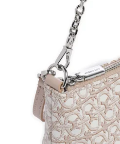 Aura Monogram Schultertasche Leder natur