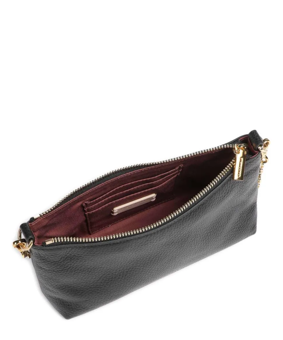 Aura Schultertasche genarbtes Leder schwarz