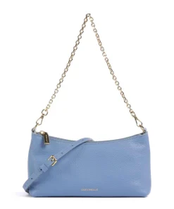 Aura Schultertasche genarbtes Leder blau