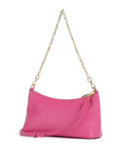 Aura Schultertasche genarbtes Leder fuchsia