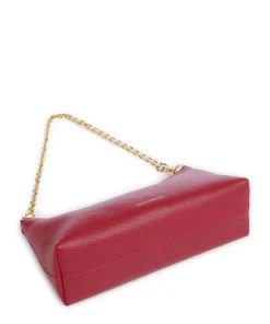 Aura Schultertasche genarbtes Leder rot