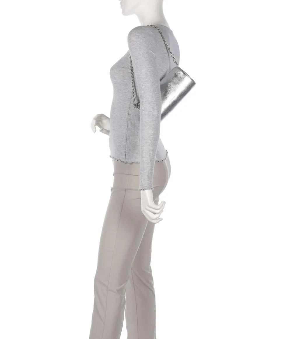 Aura Schultertasche Leder silber