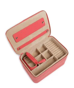 Aurora Schmuckkasten Lederimitat koralle