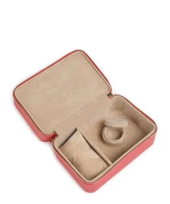 Aurora Schmuckkasten Lederimitat koralle