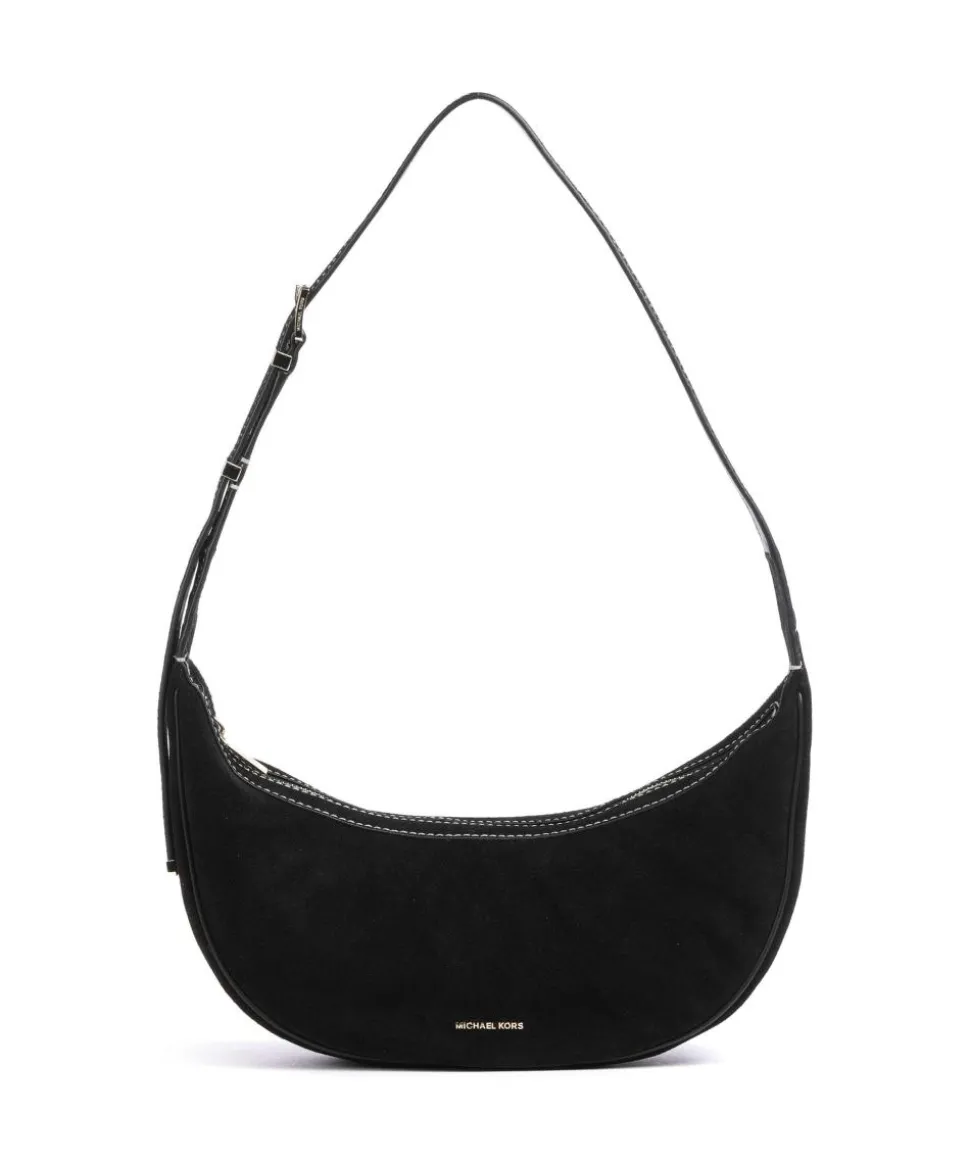 Avra Schultertasche aufgerautes Kalbsleder schwarz