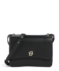 B Icon Schultertasche genarbtes Rindsleder schwarz