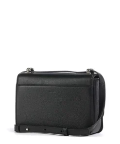 B Icon Schultertasche genarbtes Rindsleder schwarz