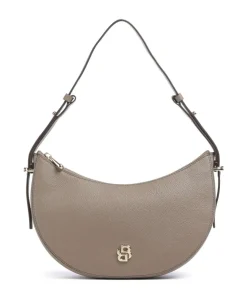 B Icon Schultertasche genarbtes Rindsleder braun