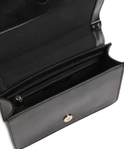 Baeleen Schultertasche fein genarbtes Leder schwarz