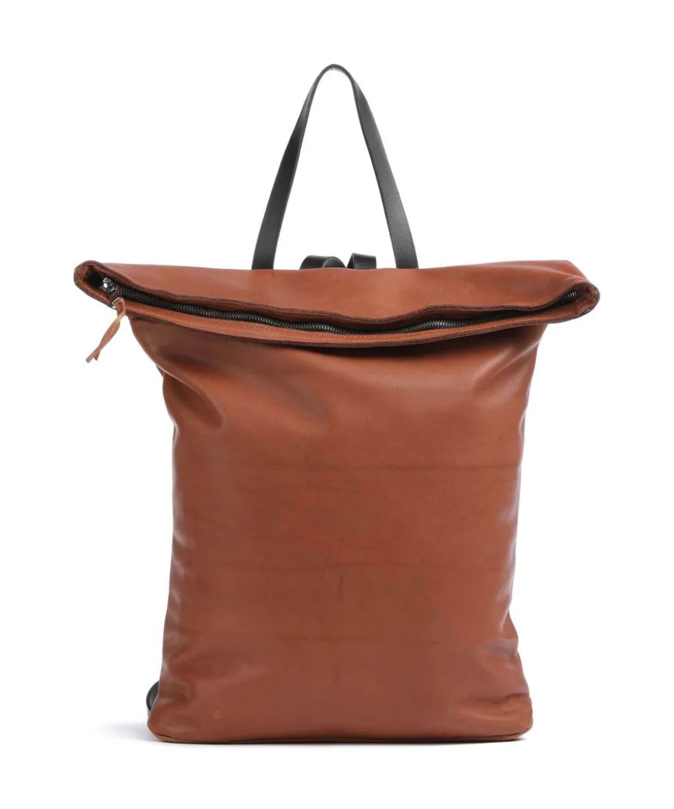 Bague M Rucksack fein genarbtes Rindsleder cognac