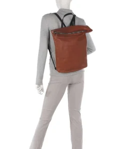 Bague M Rucksack fein genarbtes Rindsleder cognac