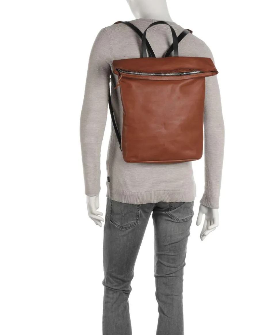 Bague M Rucksack fein genarbtes Rindsleder cognac