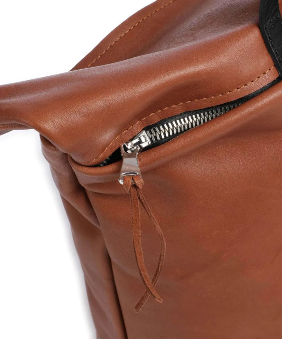 Bague M Rucksack fein genarbtes Rindsleder cognac