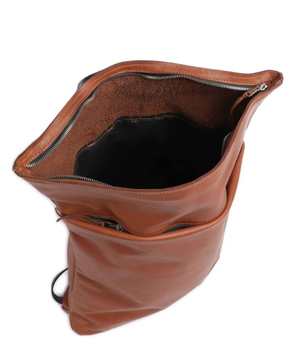 Bague M Rucksack fein genarbtes Rindsleder cognac