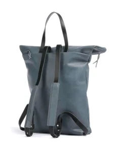 Bague M Rucksack fein genarbtes Rindsleder blaugrau