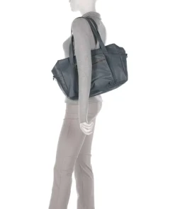 Bague M Shopper fein genarbtes Rindsleder blaugrau