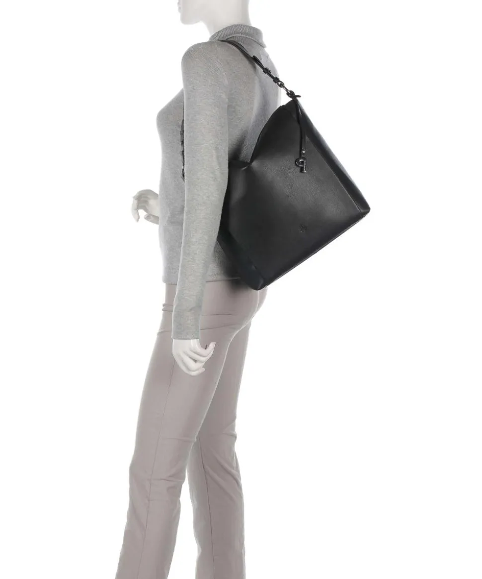 Bali Beuteltasche fein genarbtes Rindsleder schwarz