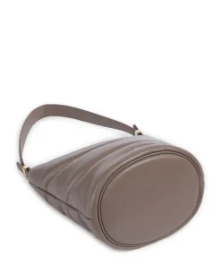 Barbara M. Bucket bag fein genarbtes Leder taupe