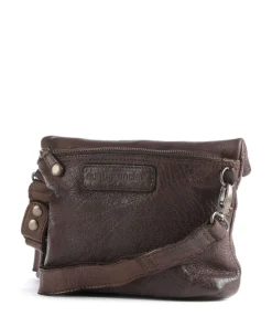 Barbershop Stubble Umhängetasche genarbtes Leder dunkelbraun