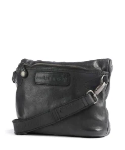 Barbershop Stubble Umhängetasche genarbtes Leder schwarz