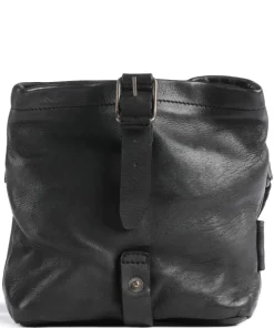 Barbershop Stubble Umhängetasche genarbtes Leder schwarz