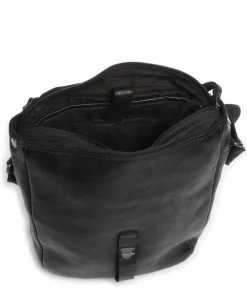 Barbershop Verdi Umhängetasche genarbtes Leder schwarz