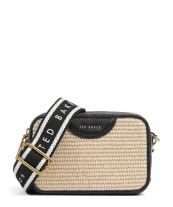 Baria Umhängetasche genarbtes Rindsleder, Kunststoff schwarz/beige